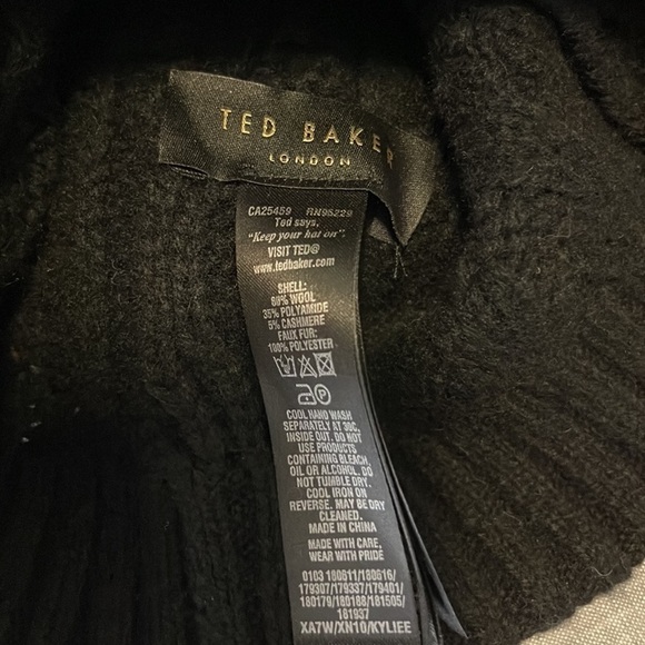 Ted Baker London NWOT Black Beanie - Picture 3 of 4